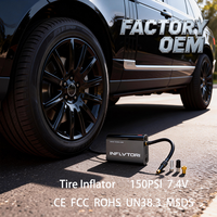 Pompe à pneus électrique Tomavor 150 psi, mini compresseur sans fil portable, moniteur de pression des pneus, 7,4 V, ABS, LED