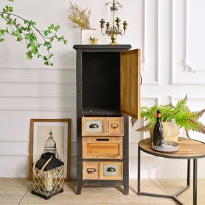Wholesale Living Room Use Solid Wood Storage Cabinet Accent Rustic 5-<b>Drawer</b> 1-Door <b>Tall</b> Thin Design for Home Hotel - Product Image 3