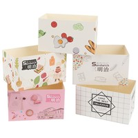 Boîte de sandwich à sandwich en papier kraft à emporter de qualité alimentaire jetable personnalisée en gros