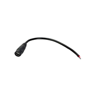 Connecteur mâle/femelle en laiton 5,5 x 2,1 mm 12 V CC, prise d'alimentation 2P, câble noir de 15 cm pour bande LED automobile