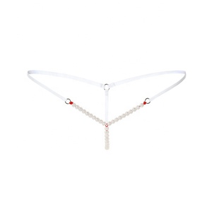 Tangas sexys de mujer más vendidas con entrepierna abierta, cadenas de cuentas, bragas de talle bajo, ropa interior tipo T-back con perlas y bolas. - Product Image 6