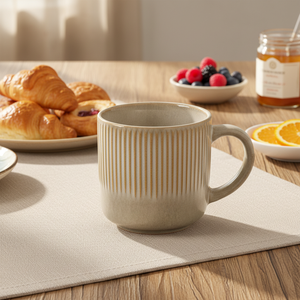 Japanese Stripe Style 350ml <b>Ceramic</b> <b>Cup</b> New Vertical Relief Mug for Office Home Party for Coffee Milk Water Great Business Gift - Product Image 4