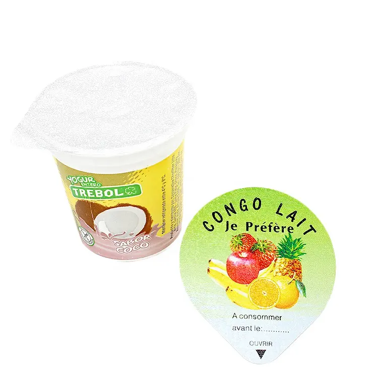 Die Cut In Rilievo colori misti foglio di alluminio coperchi per bere yogurt tazza di tenuta