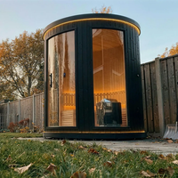 Cabine de sauna extérieure ronde personnalisée en bois massif pour jardin, sauna extérieur, spa, maison de sauna pour usage commercial et domestique