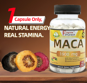 Extrait de racine de Maca Premium 1900 mg en capsules, améliore l'énergie pour les hommes et les femmes, capsules de racine de Maca - Product Image 1
