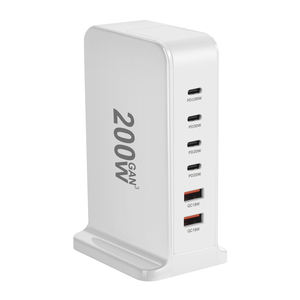 <span class=keywords><strong>Chargeur</strong></span> USB-C multi-ports <span class=keywords><strong>200W</strong></span> Station de charge de bureau 6 en 1 pour iPhone pour Samsung pour <span class=keywords><strong>Xiaomi</strong></span> et autres téléphones mobiles et - Product Image 3