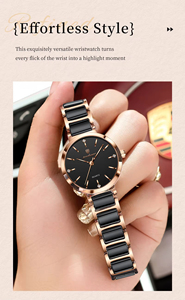 Montre à quartz élégante pour femmes Poedagar 505, de haute qualité, étanche, boîtier rose, bracelet en acier, montre à quartz analogique pour femmes - Product Image 6