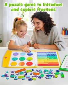 Libro Dimostrativo Magnetico per Frazioni con Tessere Circolari e Schede Attività, Giocattoli Educativi Montessori per l'Apprendimento delle Frazioni per Bambini - Product Image 6