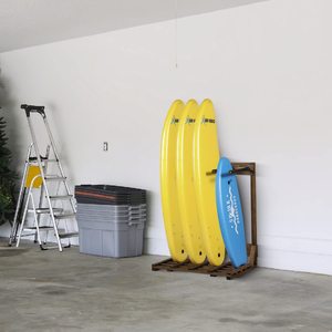 Soporte Vertical Rústico para Tablas de Surf, Exhibidor de Madera para Snowboards, Soporte Vertical de Madera para Almacenamiento de Tablas de Surf, 4 Pies de Alto - Product Image 2