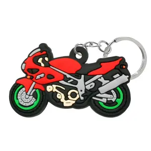 Araba parçaları anahtarlık motosiklet PVC karikatür motosiklet kauçuk anahtarlık yaratıcı motorlu bisiklet PVC kolye 3D anahtarlık araba parçaları