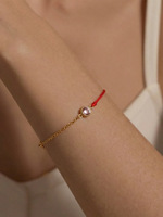 Joyería para Mujer, Nuevo Estilo Chino, Incrustaciones de Circonita, Cadena de Cuerda Roja, Brazalete Combinado, Chapado en Oro de 18K, Estilo Simple para Parejas