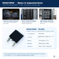 EvolE -150V -13A P-Channel Trench MOSFET TO-263 (D2PAK) Sakelar Beban Sisi Tinggi untuk Catu Daya, Setara IRFR6215TRPBF