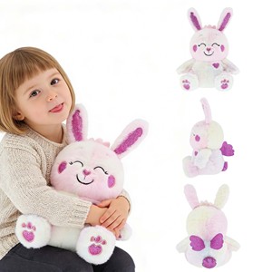 Peluche personnalisée en forme de <span class=keywords><strong>lapin</strong></span> avec cœurs pailletés, <span class=keywords><strong>lapin</strong></span> en peluche apaisant pour enfants, jouet sensoriel parfait, compagnon de sommeil - Product Image 6