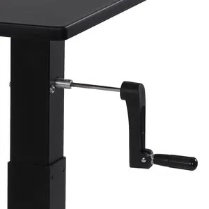 Standing Modern Home Office Table Single Leg Desk Manual Height Adjustable Sit To Stand Workstation Desk