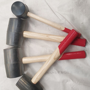 Martillo de goma Mo Xuan con mango de madera y punta roja, herramienta para instalación de azulejos, martillo de albañil duradero - Product Image 3