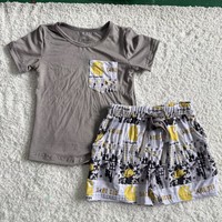 Ensemble de vêtements pour bébés et enfants en fibre de bambou, 2 pièces, chemises à manches courtes et shorts personnalisés avec logo, tenues classiques d'été pour garçons