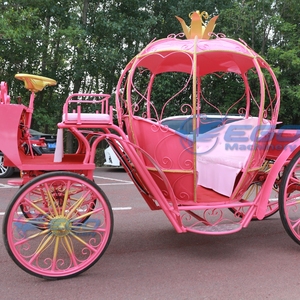 Carruaje de Caballos Eléctrico Rosa Calabaza al Mejor Precio para Bodas, Estilo Cenicienta, para Princesas, Lujo, Bodas y Paseos Turísticos - Product Image 4