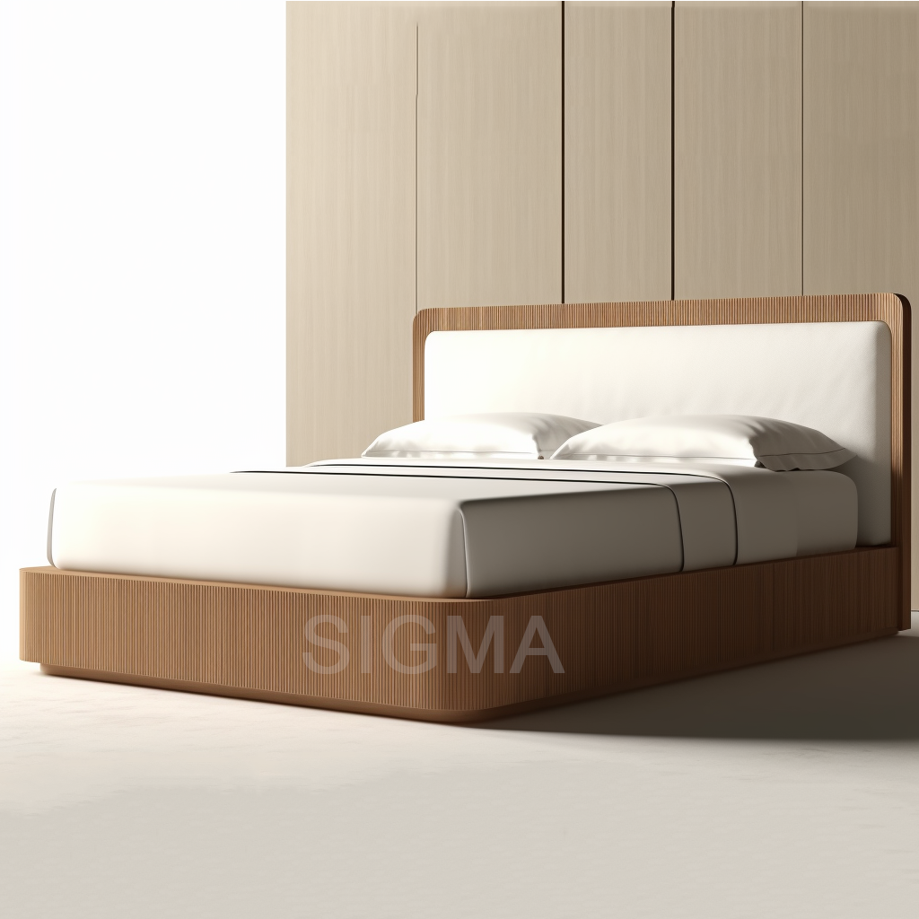 High-end solid wood Hotel home indoor furniture bedroom furniture Luxury upholstered beds double bed