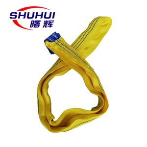 Factory Price <strong>12</strong> <strong>Ton</strong> 5M Polyester Raw Material Belt Color Safety Yellow Webbing Lifting <strong>Sling</strong> - Product Image 4