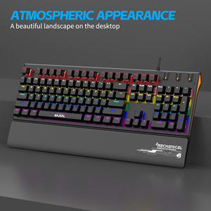 คีย์บอร์ดเกมมิ่งแบบมีสาย BAJEAL 104 ปุ่ม RGB Backlit ขนาดเต็ม ป้องกันการกดผิดพลาด ตั้งโปรแกรมได้ - Product Image 1