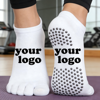 Chaussettes de Pilates en coton biologique tricoté, écologiques, antibactériennes, respirantes, pour le yoga et la danse, avec design personnalisé du dessous