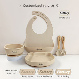 幼儿硅胶喂食餐具套装吸盘碗盘软勺叉可弯曲防滑无毒耐用环保 - Product Image 2