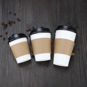 Al pacchetto USA CA EU Logo personalizzato riciclabile carta Kraft portabicchieri in cartone ondulato da asporto USA e getta manicotto per caffè - Product Image 6