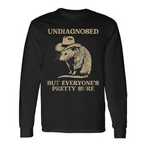 Camiseta de manga larga con estampado de gambá vaquero, sin diagnosticar pero todos bastante seguros de que es así - Product Image 1