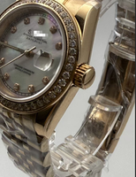 Montre à mouvement NH05, montre en or rose avec calendrier et jour de la semaine, matériau en acier inoxydable 904L, cadran serti de diamants, montre pour femme, boîtier de 31 mm