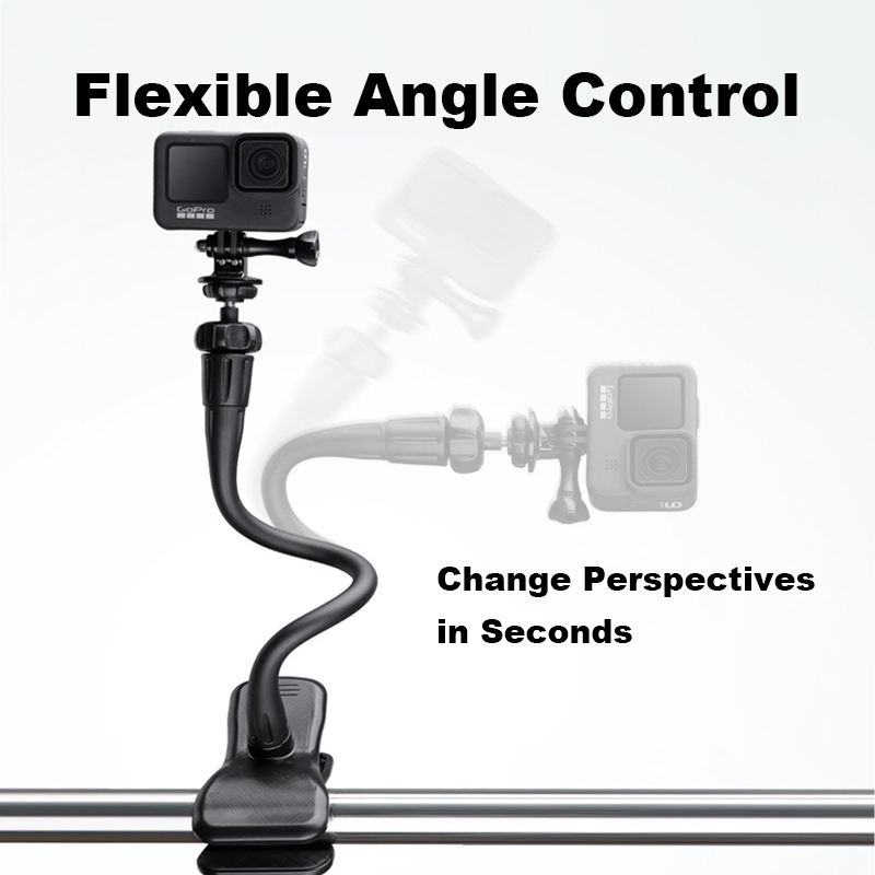 Adjustable Live Streaming Bracket Tabletop Clamp Phone Holder and DSLR Camera Mount with Ring Light for GoPro 13 Insta360 X5