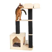Многоуровневая кошачья башня с сизальной обшивкой