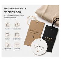 Étiquettes personnalisées d'usine pour vêtements, étiquettes à insérer pour vêtements, étiquettes de présentation pour boutique de vêtements, bleues