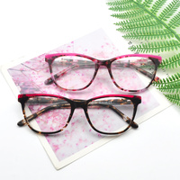 Montures optiques rétro en acétate multicolores pour femmes, montures de lunettes décontractées FP1991-2
