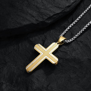 Designer Luxury Trendy Religion Cross Christian Tarnish Free Waterproof Stainless Steel Fashion Jewelry <b>Pendant</b> <b>Necklace</b> for <b>Men</b> - Product Image 5