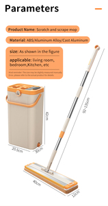 2026 Venta Caliente Juego de Mopa de Acero Reutilizable de Gran Capacidad con Separación de Agua Limpia y Sucia, Autoescurrible y Manos Libres, Mopa Giratoria 360° - Product Image 6