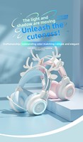 Casque Gaming ANC à Oreilles de Cerf Mignonnes, Câble Long de 2,2 m, 40 mm, pour E-Sports, PS5, Ordinateur de Bureau et Portable - Vente en Gros