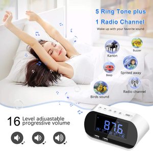 <strong>Alarm</strong> <strong>Clock</strong> Reloj <strong>Radio</strong> FM with Sleep Timer Dual USB Ports for Charging Dual <strong>Alarms</strong> Digital Table Desk <strong>Alarm</strong> <strong>Clock</strong> - Product Image 5