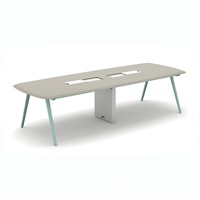 Table de réunion exécutive modulaire moderne de luxe, base texturée, surface mate, construction en MDF, design pour bureau, salle de réunion, école, acier