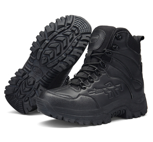 Sepatu Taktis Hitam Desain Terbaru dari Cina, Ringan, Tahan Air, Model Tinggi untuk Penggunaan Luar Ruangan - Product Image 2