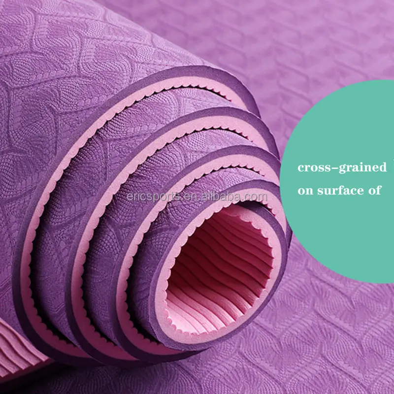 Venta al por mayor 183cm * 61cm * 6mm personalizado impreso ecológico antifatiga yoga ejercicio estera TPE yoga mat