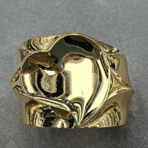 Bracelet jonc épais de style punk tendance, unisexe, plaqué or/argent, design cœur ouvert, <span class=keywords><strong>JADEAR</strong></span> - Product Image 1