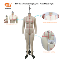 Maniquí de Mujer JUNMEI B75 34B para Diseño de Patrones, con Forma de Vestido, Lencería y Traje de Baño, Ajustable en los Hombros, de Cuerpo Completo y en Pose de Pie