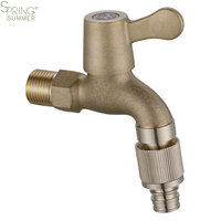 Robinet d'eau de jardin extérieur avec serrure à clé antivol, raccordement de tuyaux d'eau en plastique, robinet d'eau 2/1 pour lavabo
