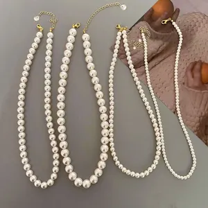Schneller Versand Damen neue Mode 4 bis 12 mm Perlenkette Damen Perlen-Klavicle-Kette