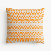 Housse de coussin décorative style bohème, motif géométrique orange, design tendance, 45x45 cm pour canapé
