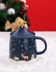 High Quality 12oz Santa Claus Milk Water Cup Gift Mugs Coffee Cup Gift Christmas Mug Ceramic Mugcup With Spoon - Product Image 4