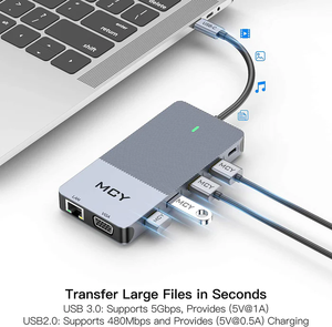Base de Conexión USB C 12 en 1 con Triple Pantalla, HDMI 4K, LAN, Hub Tipo C con DP para Computadora Portátil y de Escritorio - Product Image 3