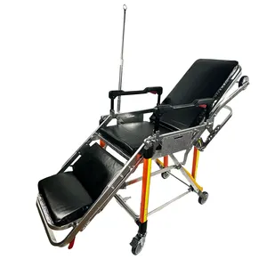 Strong Quality Folding Aluminum Alloy Medical Stretcher Patient Transfer Ambulance Chair Stretcher With Low Price