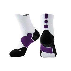 Surtido de colores Jacquard tejido respirar libremente hombres grueso tubo medio poliéster mujeres Jogging correr baloncesto juego Calcetines - Product Image 3