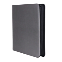 Carpeta de tarjetas con cargador superior de 12 bolsillos Álbum Proveedor verificado Carpeta de cremallera de cuero PU Premium personalizada Carpetas de cargador superior
